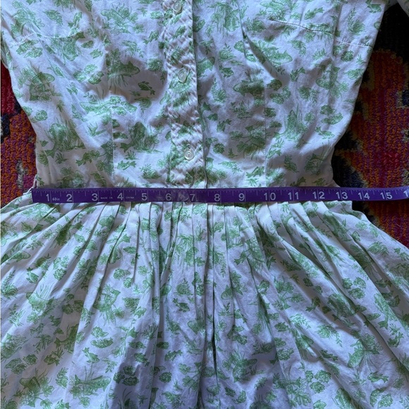 Vintage Country Corner Green Botanical Print Button-Up Dress - Picture 12 of 13